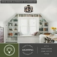 thumbnail image 3 of Kodiak 16-in W Black and Teak Rustic Semi Flush Mount Ceiling Light Bear and Tree Motif, 3 of 13