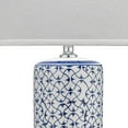 thumbnail image 3 of Benzara BM241193 Table Lamp with Cone Drum Shade & Trellis Pattern Ceramic Base, White, 3 of 5