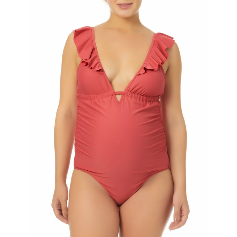 Time and Tru Maternity Swim Cross Back Tankini Top