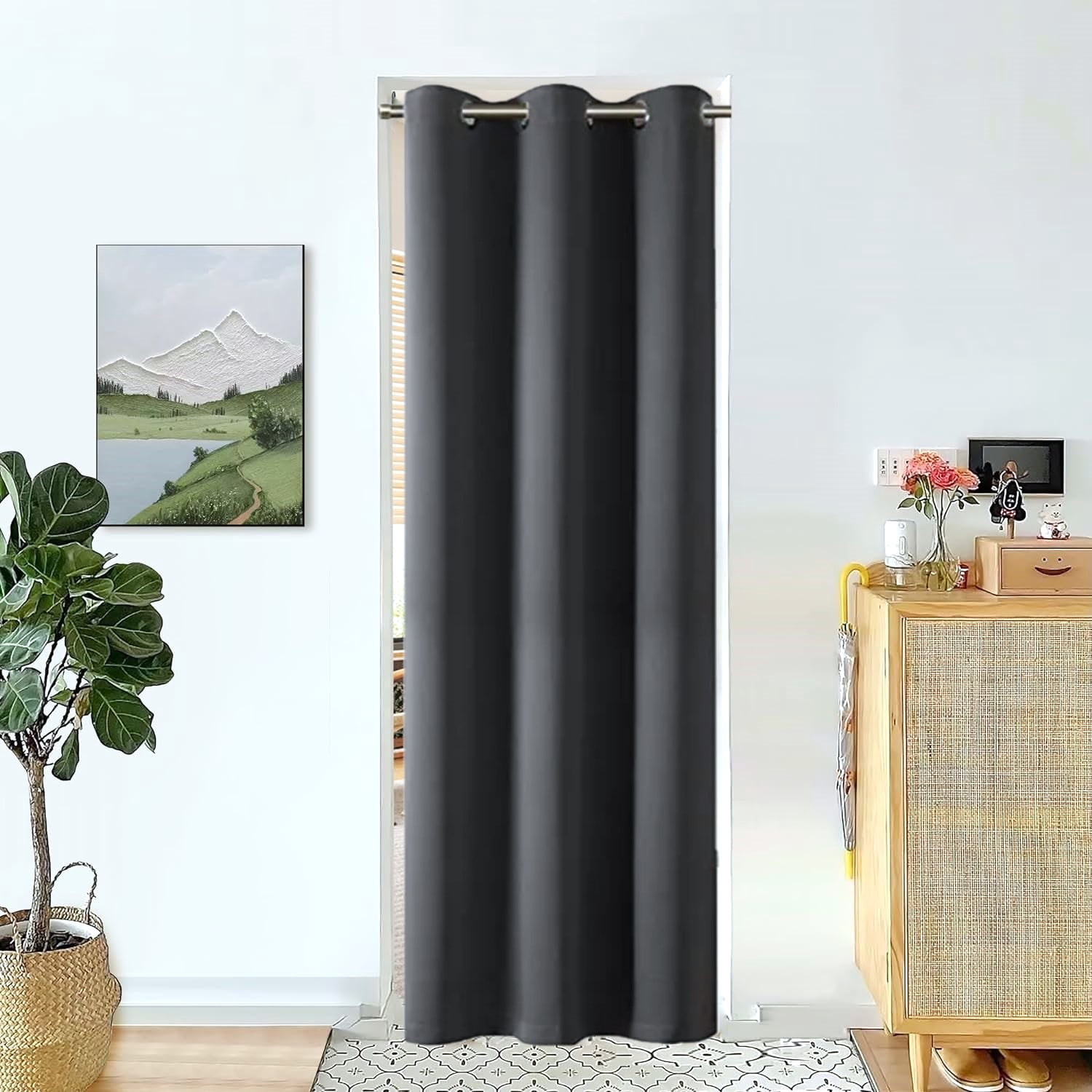 Blackout window curtain for living room / bedroom drapes divider room panel thermal grommet Set of 2 panels , 37 by 84 inch, CHARCOAL color K68