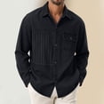 thumbnail image 2 of jjayotai Plus Size Cotton Shirts for Men Long Sleeve Button down Shirts Casual Work Shirt with Flap Chest Pocket, 2 of 6