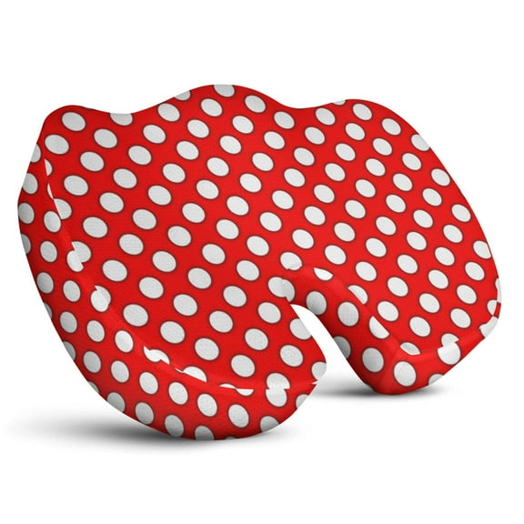 Premium Polka Pattern Memory Foam Seat Cushion Ergonomic Chair Pad for Office Chair, Car, Airplane & Bleachers Sciatica, Tailbone Hip & Back Pain Relief - Chair Cushion for Long Office Workers.