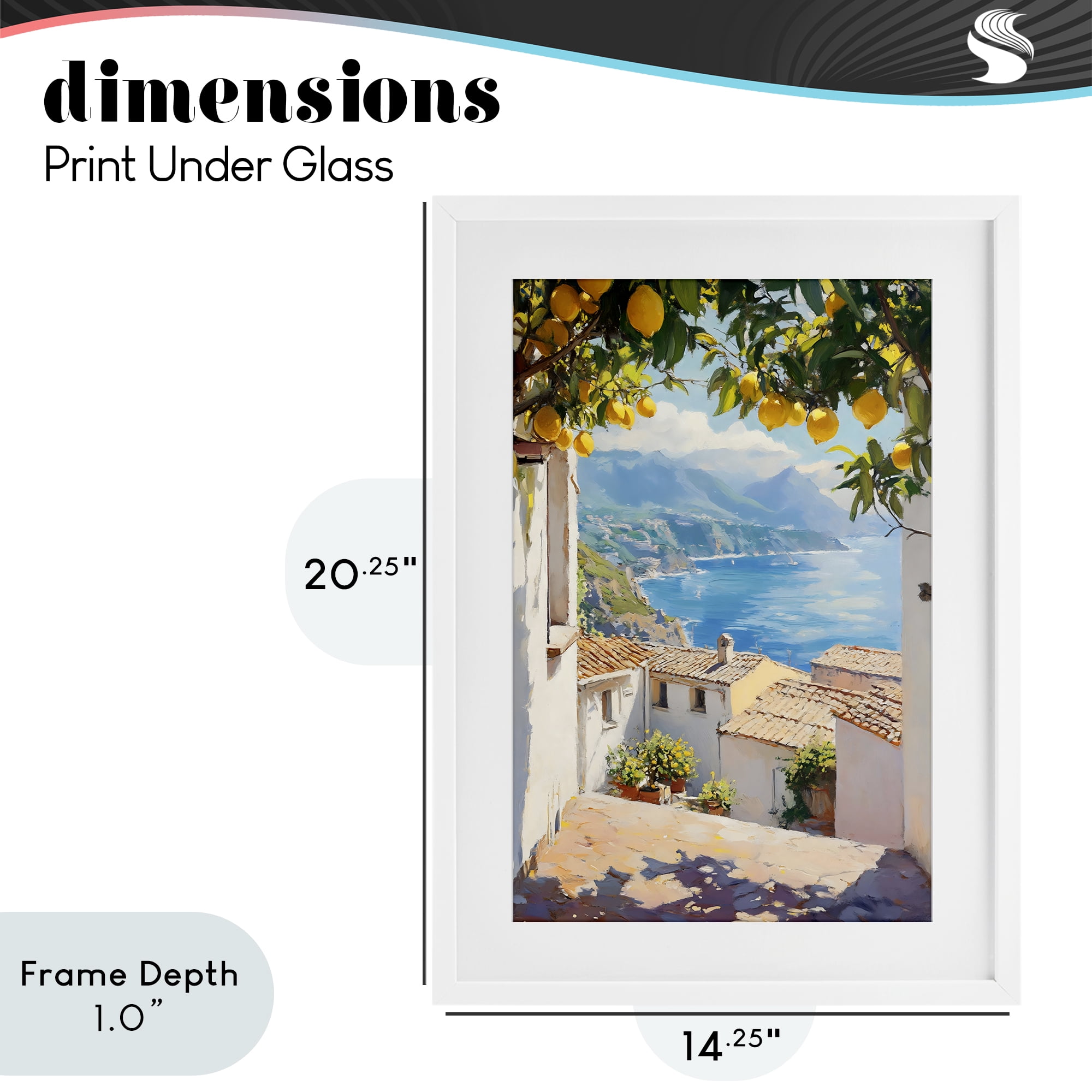 Stupell Industries Amalfi Coast Lemon Overhang White Framed Print Under Glass, design by LSR Design Studio