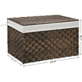 thumbnail image 3 of Wicker Storage Basket with Lid, 42.3 Gallon (160L) Large Blanket Basket with Lid, Woven Storage Bin with Handles, Removable Liner, Metal Frame, Foldable, for Bedroom, Laundry Room, Brown, 3 of 16