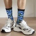 thumbnail image 6 of Pofeuu Blue Flowers Print Crew Socks, Adult Running Hiking Socks for Youth and Adult, 6 of 6