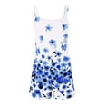 thumbnail image 5 of Royal Blue Floral Print Loose Fit Shorts for Women Fall Summer Faux Linen Casual Thin Straight Leg Overalls Shortalls Shorts One Piece Women 2025 Clothing Fashion 3XL, 5 of 5