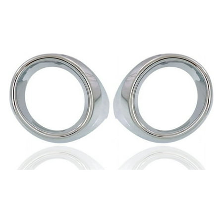 Fog Light Cover - Compatible/Replacement for 13-15 Lexus ES300h 13-15 ES350 - Chrome With Fog Lamp - Pair Left Driver + Right Passenger Set - 8148133040 8148233050