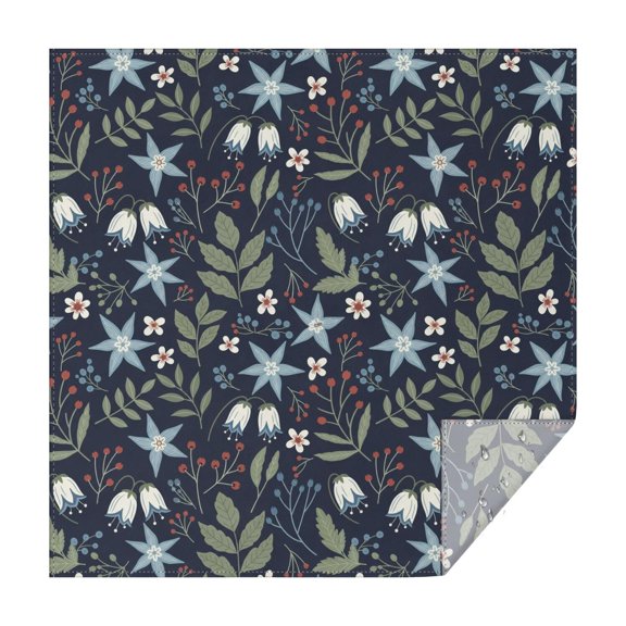 Pioneer Flower Floral Print Pattern Square Tablecloth, Waterproof Wipeable Spillproof Washable Table Cover for Home Kitchen Party and Daily Decor 60"x60"