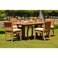 thumbnail image 6 of Teak Dining Set: 4 Seater 5 Pc: 69" Warwick Dining Rectangle Table And 4 Giva Armless Chairs Outdoor Patio Grade-A Teak Wood WholesaleTeak #WMDSGV32, 6 of 7