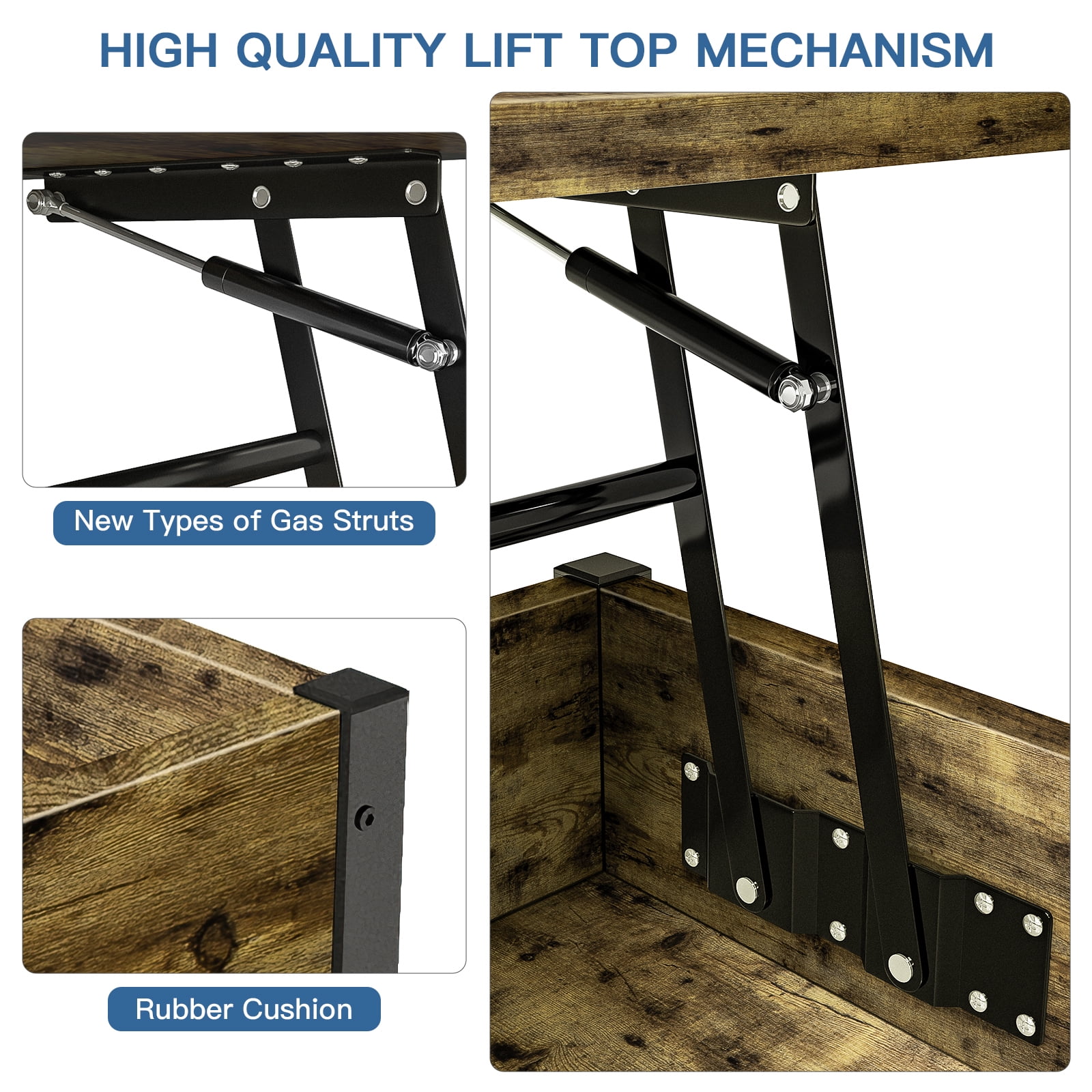 Lowestbest Lifting Coffee Table with Hidden Storage, Flip Top Coffee Table, Wooden Lifting Table for Living Room, Brown Lowestbest Lifting Coffee Table with Hidden Storage, Flip Top Coffee Table, Wooden Lifting Table for Living Room, Brown