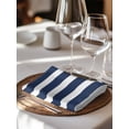 thumbnail image 6 of Navy Blue Stripe Cloth Napkins Set of 6 Reusable Dinner Napkins, Modern Simple Geometric White Striped Cocktail Napkin Washable Table Napkins for Wedding/Holiday Party/Baby Shower 20"x20", 6 of 7
