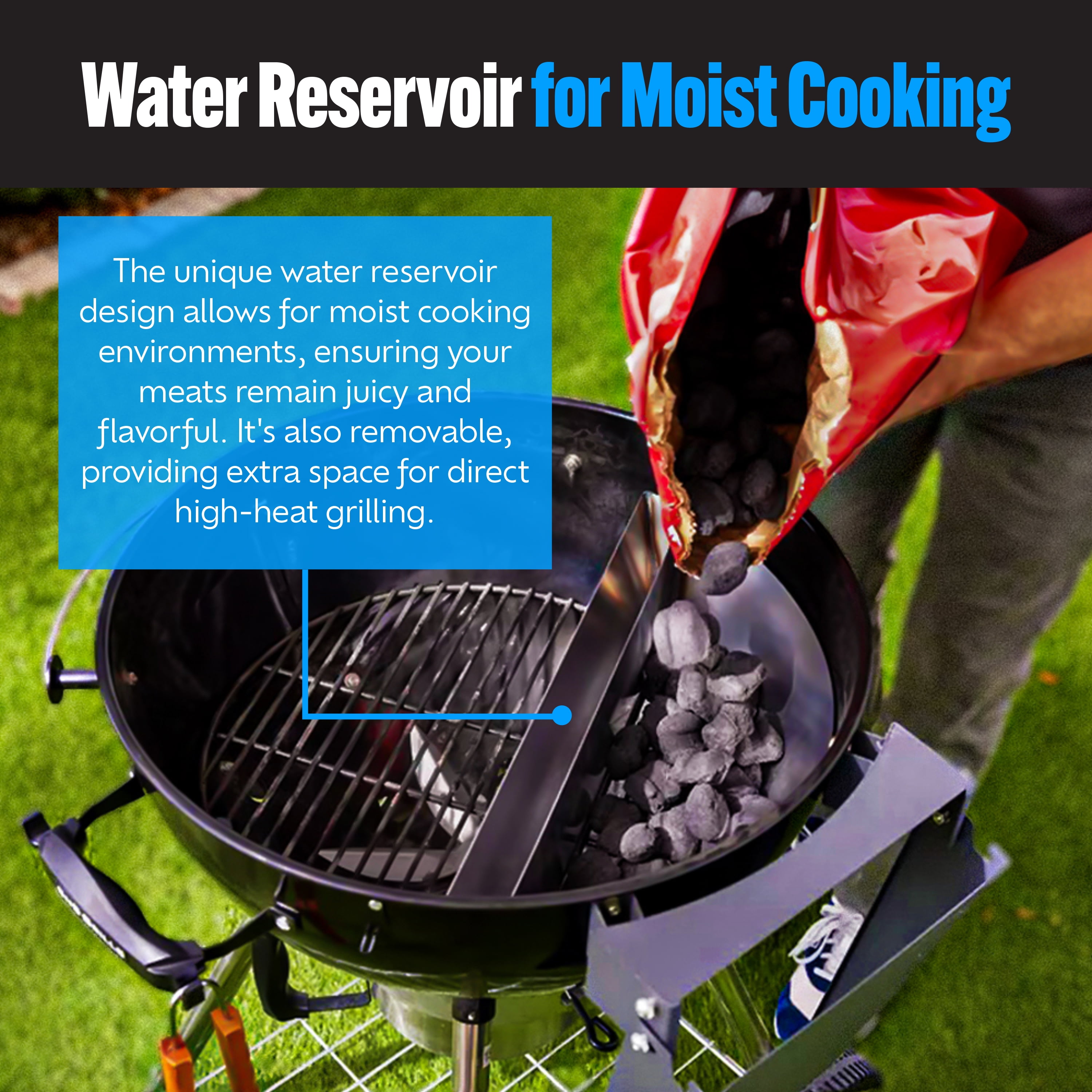 SnS Grills Slow 'N Sear® Low Profile — Stainless Charcoal Basket Insert Engineered for Weber Summit Charcoal Grill, Two-Zone Smoking & Searing