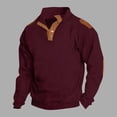 thumbnail image 2 of JTieacloth Button Casual Tee Collared Men's Pullover Sweatshirts Long Sleeve Shirts Casual Thermal Loose Fit Button Up Pullovers Red XXL, 2 of 3