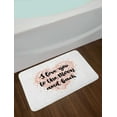 thumbnail image 2 of Saying Bath Mat, Cursive I Love You to the Moon Back Calligraphy on Dotwork Heart, Plush Bathroom Decor Mat with Non Slip Backing, 29.5" X 17.5", Blush Pale Ruby Black, by Ambesonne, 2 of 2