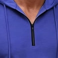 thumbnail image 6 of ZVNAΖH Men's Waffle Knit Hoodie, Quarter Zip Pullover with Drawstring Hood, Long Sleeve Casual Lightweight Top, Fall Winter, S-3XL, 6 of 6