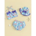 thumbnail image 3 of Bslissey Toddler Baby Girls 3Pcs Swimsuit Strawberry Print Sleeveless Halter Neck Tank Tops + Elastic Shorts + Swim Hat 0-3T Infant Summer Cute Bathing Suit for Beach, 3 of 9