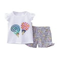 thumbnail image 3 of Ahuyic Summer Boys Girls 2 Piece Outfits,Toddler Kids Casual Clothing Set,Children's Summer Printed Tank Top And Shorts Two-piece Set,Multicolor,3-4Years, 3 of 5