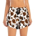 thumbnail image 2 of Balery Cow Tie Dye Pantalones cortos deportivos para mujer con forro y dos bolsillos, elásticos, para entrenamiento, gimnasio, yoga-Medium, 2 of 7