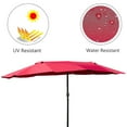 thumbnail image 2 of Costway 15' Market Outdoor Umbrella Double-Sided Twin Patio Umbrella with Crank Wine, 2 of 10