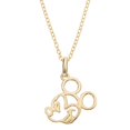 thumbnail image 1 of Disney Mickey Mouse Pendentif Collier Silhouette Contour, Or 14k, 18 Pouces, 1 of 2