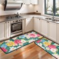thumbnail image 3 of Kitchen Rugs Sets Of 2,Pioneer Flower Floral Print Pattern Anti Fatigue Kitchen Mat Rugs Non Slip Washable,Decorative Kitchen Floor Mats for Kitchen,Sink,Laundry,17"x47"+17"x47", 3 of 5