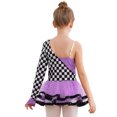thumbnail image 2 of YiZYiF Race Car Driver Tutu Dress For Girls Long Sleeve Checkered Racer Jumpsuit Racing Unitard Purple 10, 2 of 5