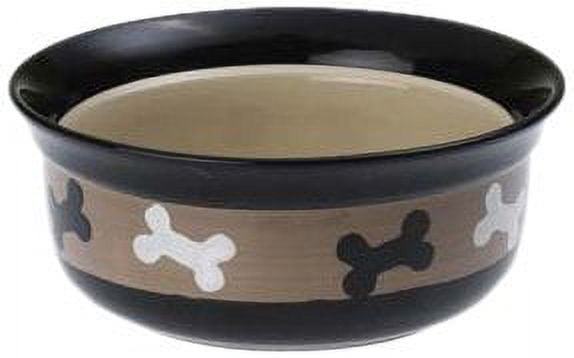 PetRageous City Pets 6 inch Diameter 2 Cup Capacity Pet Bowl, Black