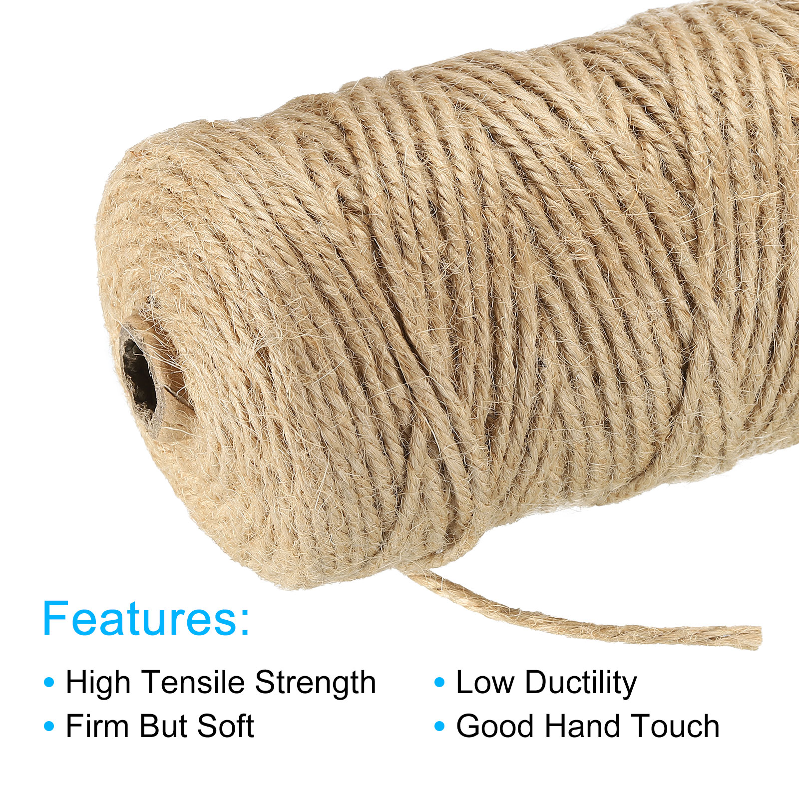 Jute Twine 2mm, 328 Feet Long Brown Twine Rope for DIY Subjects