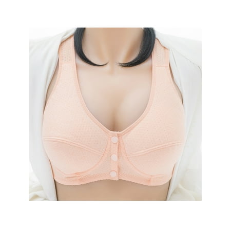 

YCCOTO Womens Underwear Front Button Vest Soft Comfortable Bra Plain Non-wired Bras