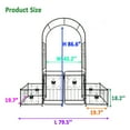 thumbnail image 5 of Metal Garden Arch with Gate 79.5'' Wide x 86.6'' High Climbing Plants Support Rose Arch Outdoor Black, 5 of 26