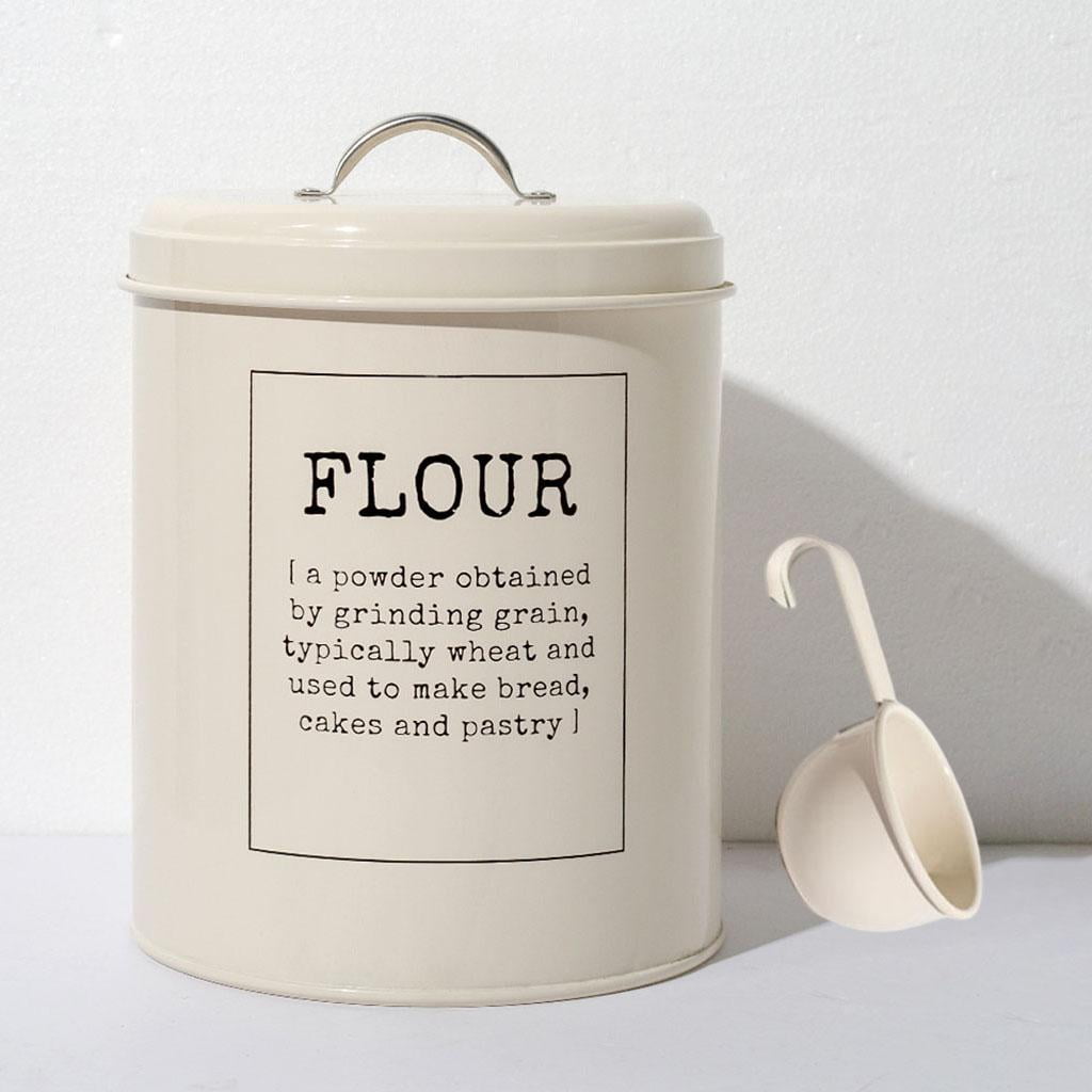 deevoka Metal Food Rice Flour Storage Tin Jar 5L Container 5L with Airtight Lid,