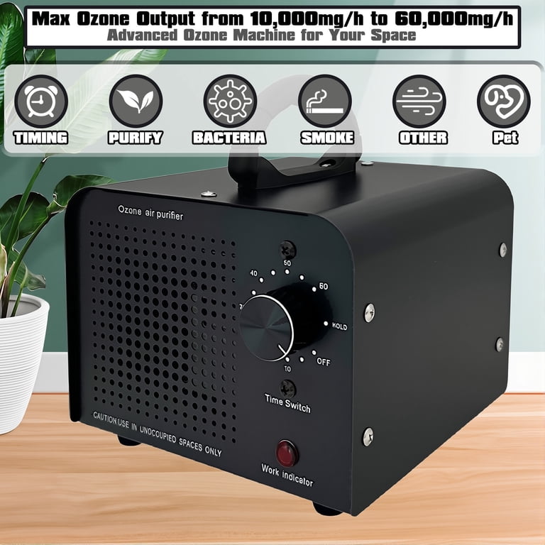 ozone generator for cigarette smell Air Purifier Machine, Ionizer and Deodorizer, Odor Removal Home IVAWHOZP001 set timer up to 60 minutes and leave the room Maleb Ozone Generator 320,000mg/h -