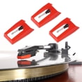thumbnail image 1 of 3PCS Record Player Needles, Diamond Replacement Stylus Record Player Needle Universal DJ Turntable Stylus Needles with Ceramic Tip compatible most Vinyl Crosley Victrola 1byone Record Player, 1 of 7