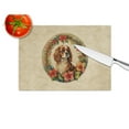 thumbnail image 2 of Cavalier Spaniel Christmas Flowers Glass Cutting Board 12 in x 15 in, 2 of 5