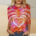 thumbnail image 2 of QTOCIO 3/4 Hauts à Manches pour Femmes, Hauts d'Été à Manches 3/4 pour Femmes, T-Shirts de Mode Décontractés Col Rond Manches 3/4 T-Shirt Ample Blouses pour Dames, 2 of 5