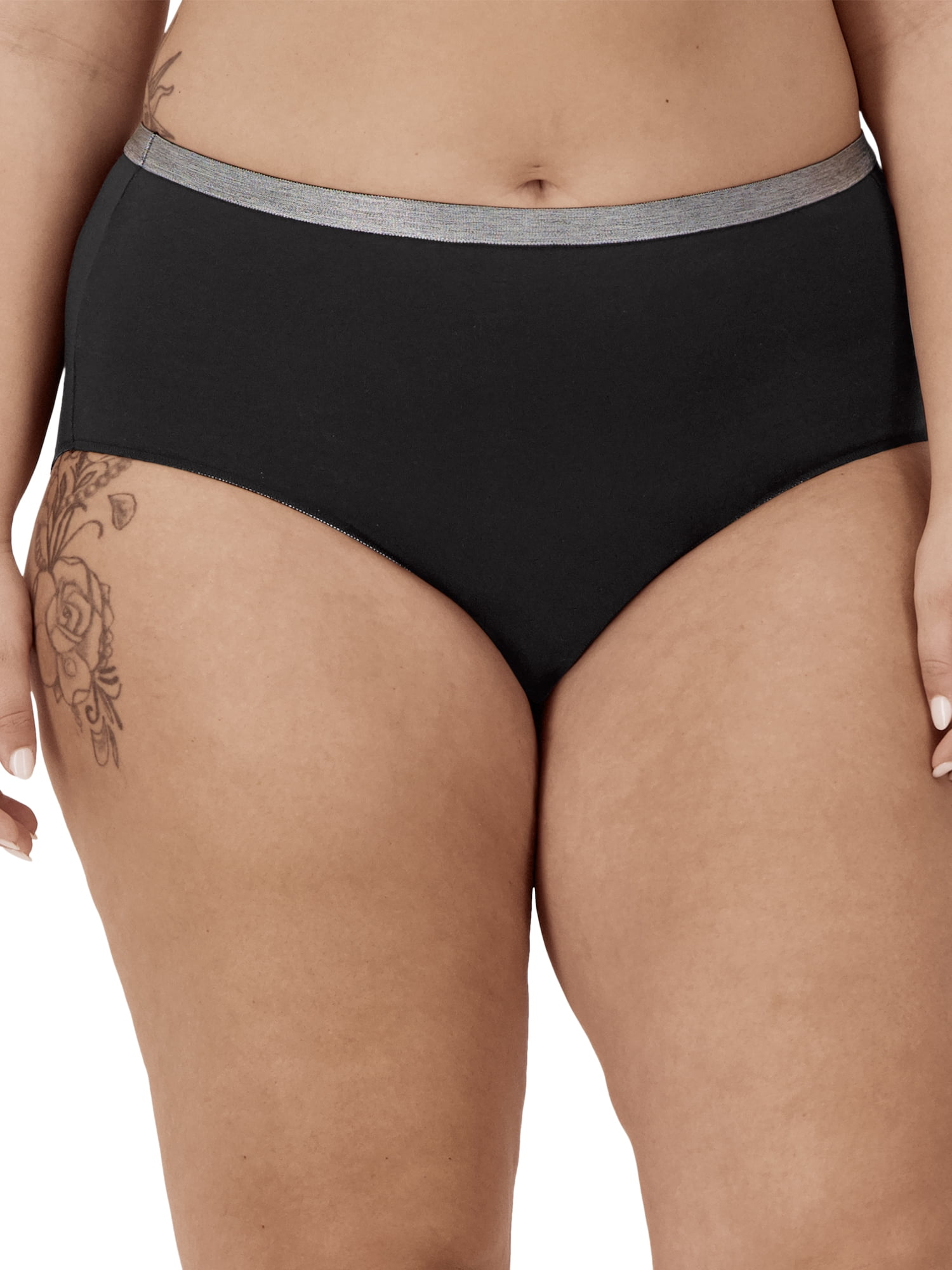 Hanes Womens Underwear 5-Pack, Stretch Cotton Brief Panties, No-Show Underwear for Women (Plus Sizes Available)
