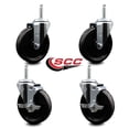 thumbnail image 2 of 5 Inch Phenolic Wheel Swivel 3/4 Inch Threaded Stem Caster Set 2 Brakes SCC, 2 of 2