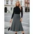 thumbnail image 2 of DARING DIVA Women's A-Line Skirts Stretchy Sweater Midi Skirt M Dark Gray, 2 of 8