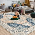 thumbnail image 4 of Homore Traditional Pattern Mystic Medallion Area Rug, 9' x 12', Dark Blue, 4 of 7