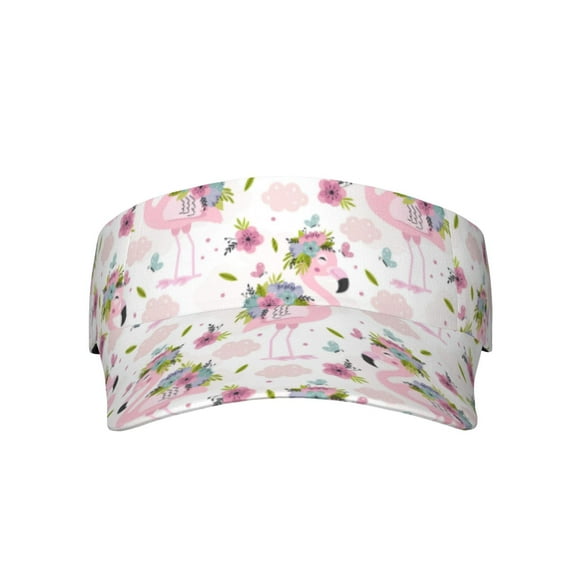 KLL Sport Sun Visor Hats Ball Caps Empty Top Baseball Sun Cap for Men Women-Flamingo And Flowers
