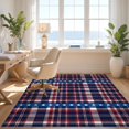 thumbnail image 3 of Design&I 4'x6' Washable Area Rug Stripes Welcome Tartan Plaid Door Striped Doormat Patriotic Stars Refined for Reading Nook, Bedroom, Pet Friendly & Non-Slip Built-In Grip, 3 of 7