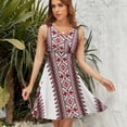 thumbnail image 7 of Ukrainian Vyshyvanka Embroidery Women's Tank Dress V Neck Sleeveless Summer Sundress, 7 of 7