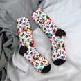 thumbnail image 5 of Hirioo Mexican Bright Style Pattern Adult Middle Tube Socks Breathable Sock Non-Pilling,Contrasting Color Design, 5 of 6