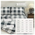 thumbnail image 3 of Great Bay Home Printed Flannel Sheet Set - 100% Turkish Cotton - Double Brushed - Twin, Buffalo Check - Navy, 3 of 6