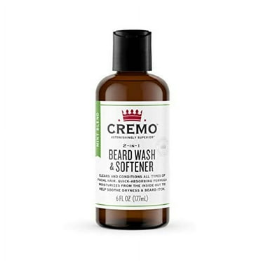 Cremo 2-in-1 Mint Blend Beard Wash & Softener, Cleans and Conditions All Lengths of Facial Hair, 6 Oz.