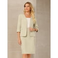 thumbnail image 2 of DARING DIVA Women's 2 Pieces Blazer and Skirt Work Business Outfits XL Beige, 2 of 7
