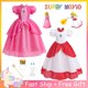 thumbnail image 2 of Vestido De Princesa De Lujo Rosa Blanco Para Niños , Disfraz De SUPER MARIO Peach Halloween , Regalo De Navidad Cumpleaños , Fiesta , Bola, 2 of 4