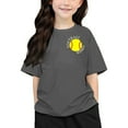 thumbnail image 3 of T-Shirts Confort pour Filles Tout-Petits Enfants Manches Courtes Imprimé Lettre Surdimensionné Col Rond Basique Taille 8-9T, 3 of 7