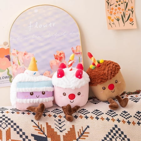 Cute Strawberry Cake Plush Toy Soft Cake Pillow Birthday Cake Party Creative Gift Children s Gift Cartoon Chocolate Toy Gift for Girls Children s Companion Toy