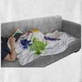 thumbnail image 6 of Map Soft Flannel Fleece Blanket, Abstract Colorful World Map Illustration on White Background Artwork Print, Cozy Plush for Indoor and Outdoor Use, 60" x 80", Red Purple and Yellow, by Ambesonne, 6 of 6